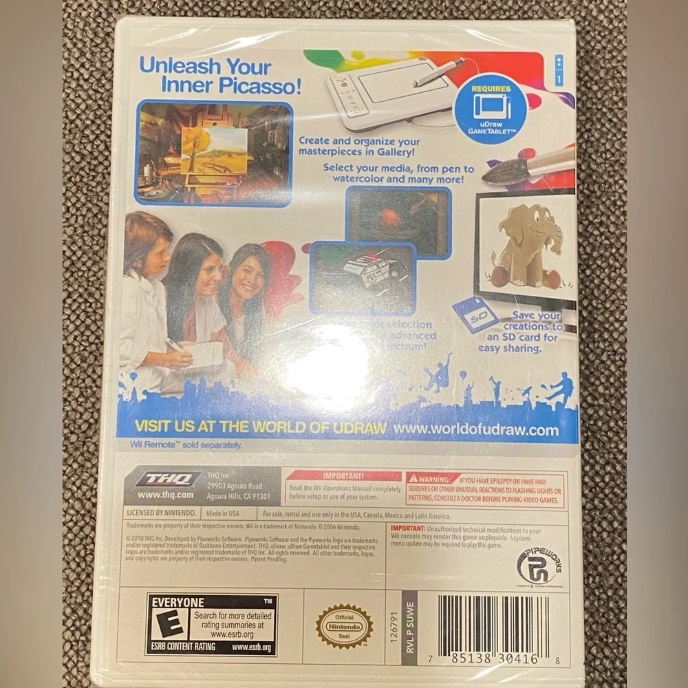 Sealed Nintendo Wii U Draw Studio Game THQ Video Game‎ Complete 2010